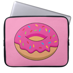 Funda Para Portátil Dona de Fresa con Dibujo Animado de Purpurina