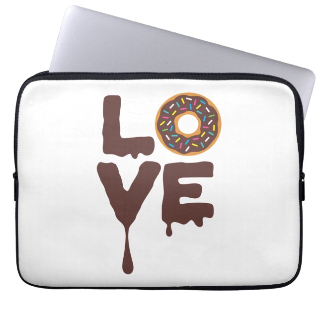 Funda Para Portátil Donut de chocolate con amor a las salpicaduras (Frente)