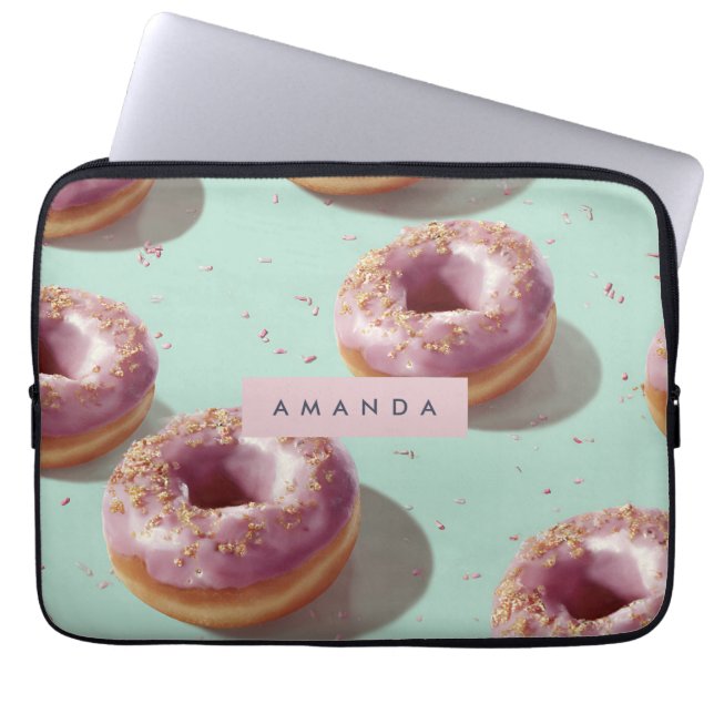 Funda Para Portátil Donuts y rociadores personalizados para pasteles (Frente)