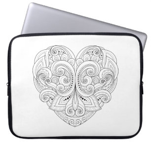 Funda Para Portátil Doodle abstracto del corazón