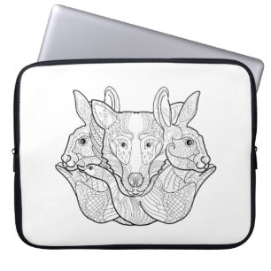 Funda Para Portátil Doodle animal del grupo
