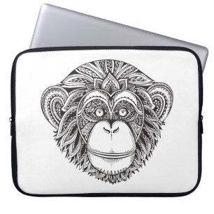 Funda Para Portátil Doodle de Illustartion del mono