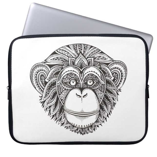 Funda Para Portátil Doodle de Illustartion del mono (Frente)