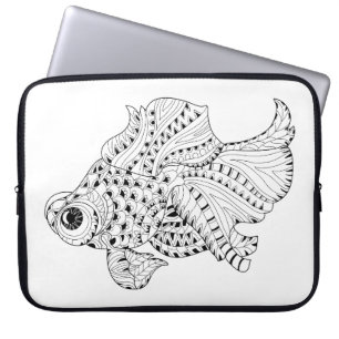 Funda Para Portátil Doodle de los pescados