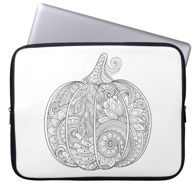 Funda Para Portátil Doodle decorativo de la calabaza (Frente)