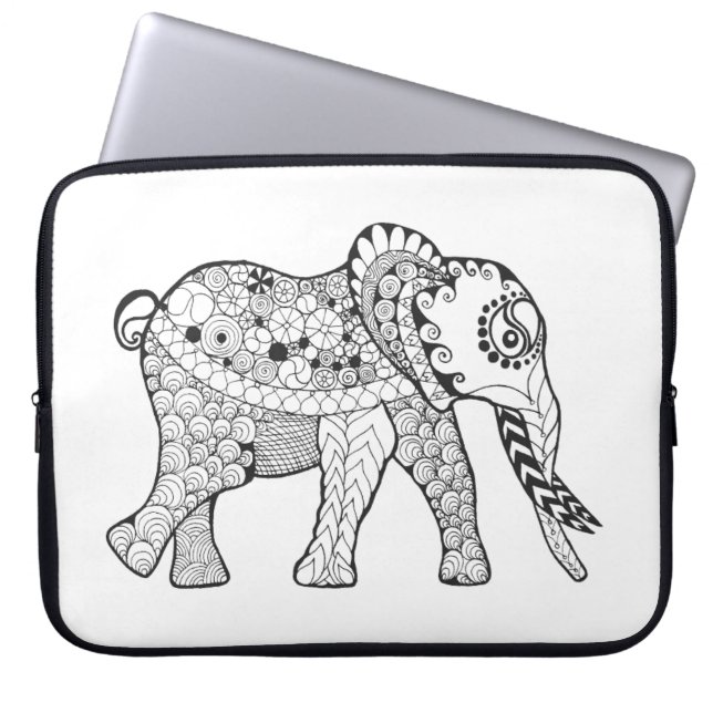 Funda Para Portátil Doodle del elefante (Frente)