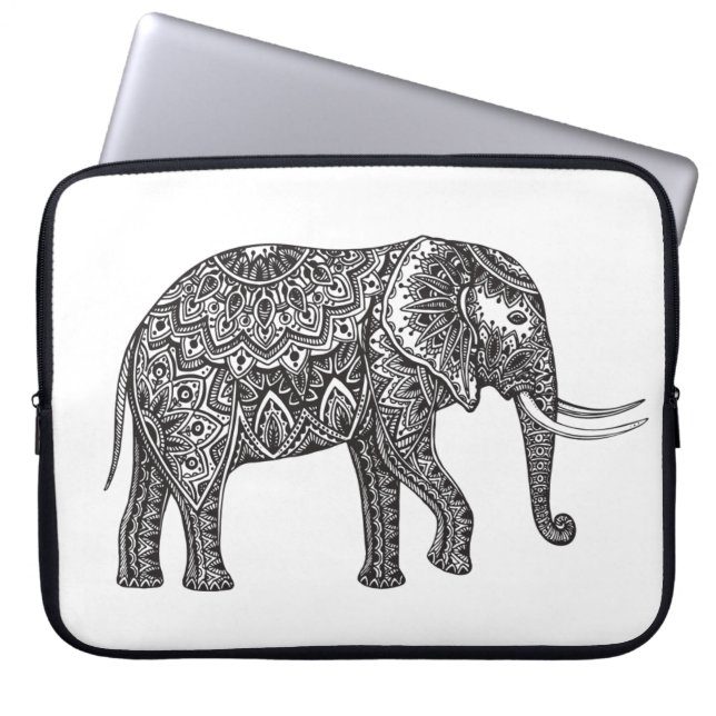 Funda Para Portátil Doodle del elefante de la fantasía (Frente)