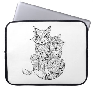 Funda Para Portátil Doodle del Fox de Boho
