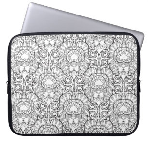 Funda Para Portátil Doodle del modelo de la pluma del pavo real