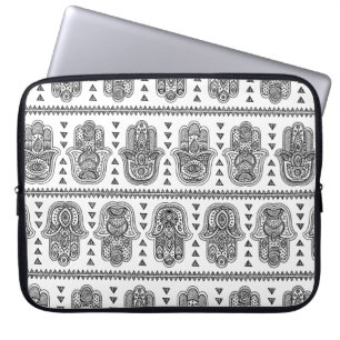 Funda Para Portátil Doodle dibujado mano india de Hamsa