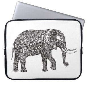 Funda Para Portátil Doodle estilizado del elefante de la fantasía