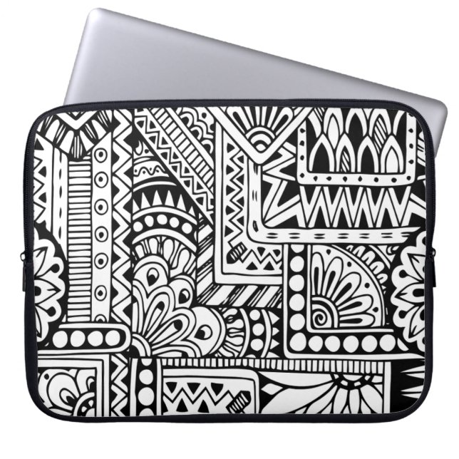 Funda Para Portátil Doodle étnico (Frente)