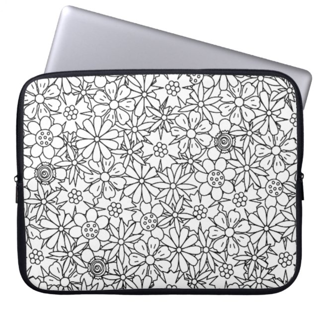 Funda Para Portátil Doodle floral (Frente)