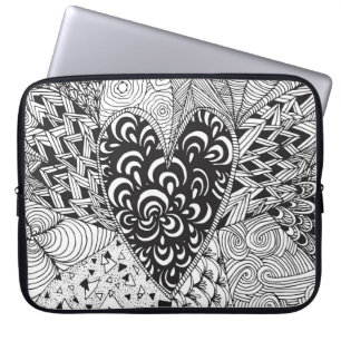 Funda Para Portátil Doodle inspirado del corazón