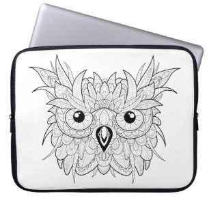 Funda Para Portátil Doodle lindo del retrato del búho