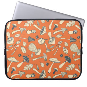 Funda Para Portátil Doodle Mushroom Vintage Seamless Wallpaper