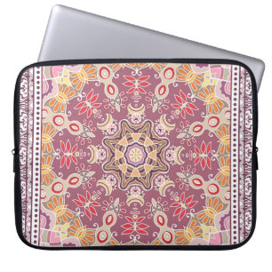 Funda Para Portátil Doodle ornamental colorido: Patrón de encaje simét