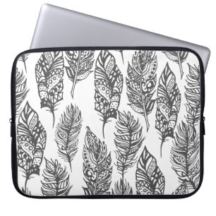 Funda Para Portátil Doodle suave de las plumas