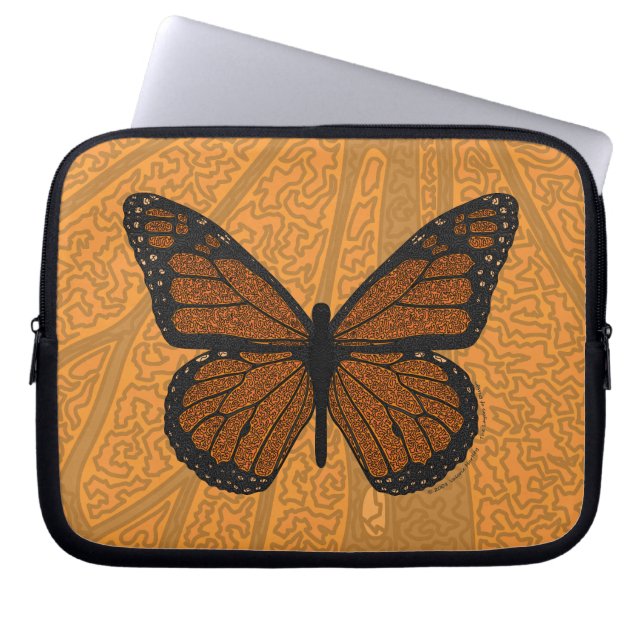 Funda para portátil Doodled Monarch (Frente)