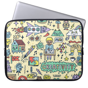 Funda Para Portátil Doodles creativos: juego de actividades divertidas