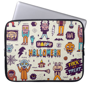 Funda Para Portátil Doodles de Halloween, conjunto impecable personali