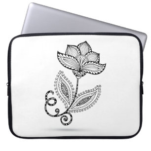 Funda Para Portátil Doodles de Paisley Mehndi de la alheña
