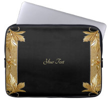 Dorado Black Ornate Floral Laptop Sleeve