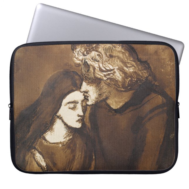 Funda Para Portátil Dos amantes por Dante Gabriel Rossetti (Frente)