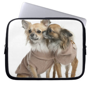 Funda Para Portátil Dos chihuahuas vestidas (2 años)