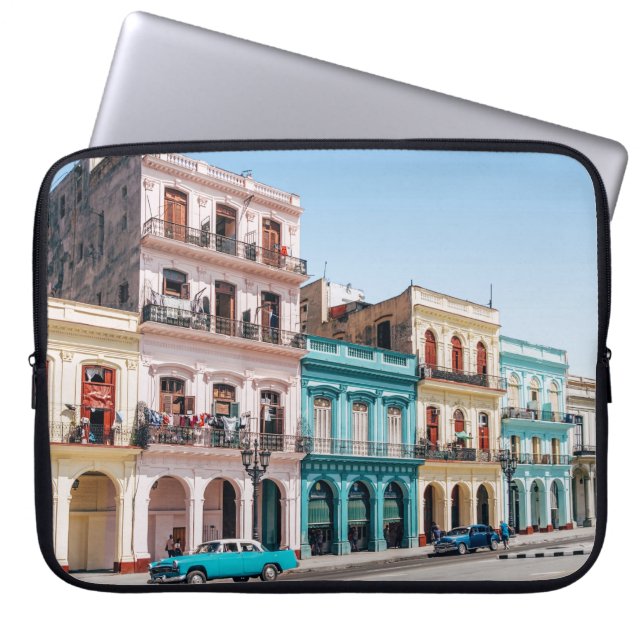 FUNDA PARA PORTÁTIL DOS COCHES ESTACIONADOS FUERA DEL EDIFICIO (Frente)