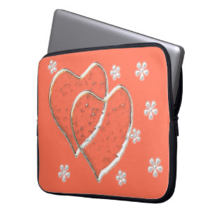 Funda Para Portátil dos corazones transparentes, boda romántico
