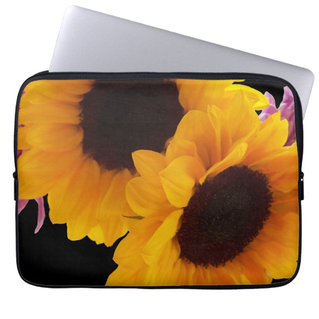 Funda Para Portátil Dos girasoles amarillos (Frente)