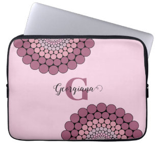 Funda Para Portátil Dot floral Dusky Rosa radiante personalizado Manda