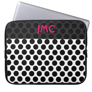 Funda Para Portátil Dottie negro con monograma
