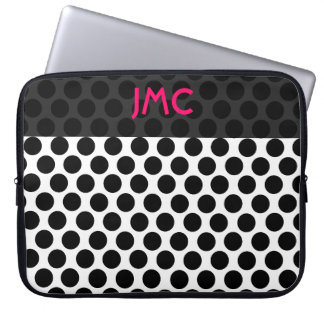 Funda Para Portátil Dottie negro con monograma