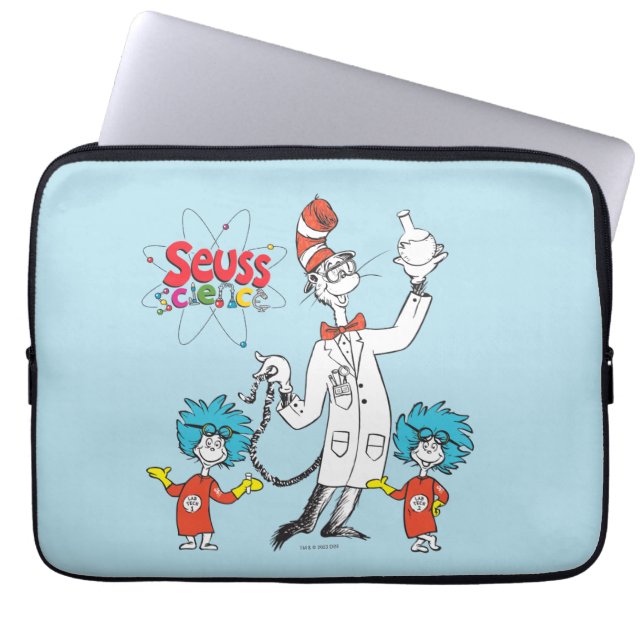 Funda Para Portátil Dr. Seuss | Gato en el Gorra busca ciencia (Frente)