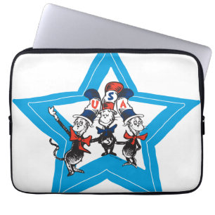 Funda Para Portátil Dr. Seuss Gráfico de Pequeños Gatos USA Sombrero