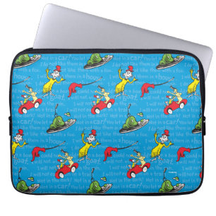 Funda Para Portátil Dr. Seuss Patrón de cuento de Huevos Verdes y Ja