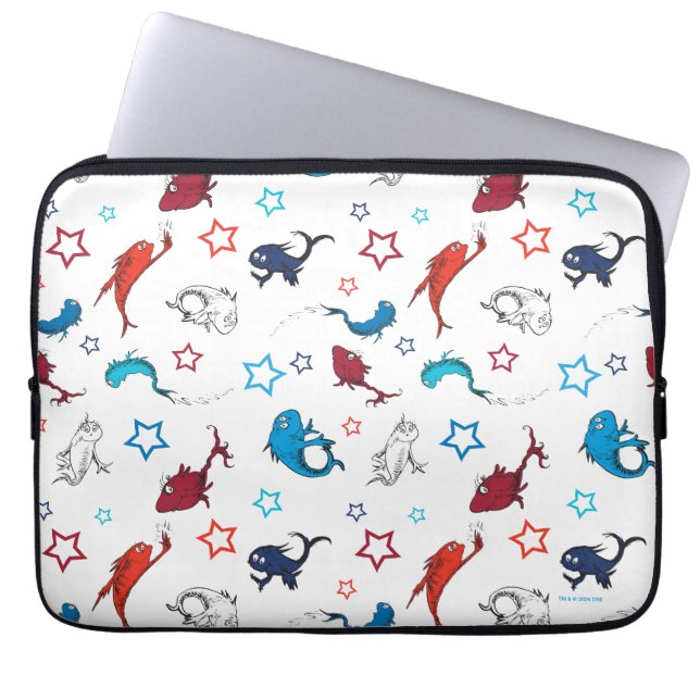 Funda Para Portátil Dr. Seuss | Un pez dos peces patrón de estrella (Frente)