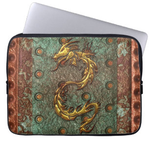 Funda Para Portátil Dragón asiático de aspecto 3D en manga de portátil