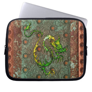 Funda Para Portátil Dragón asiático de aspecto 3D en manga de portátil