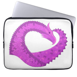 Funda Para Portátil Dragón cardíaco púrpura brillante en blanco