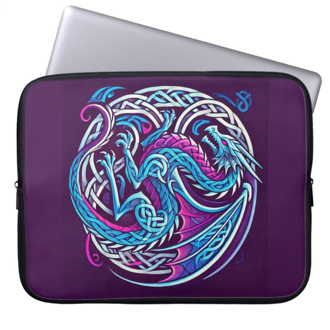Funda Para Portátil Dragón celta colorido también (Frente)