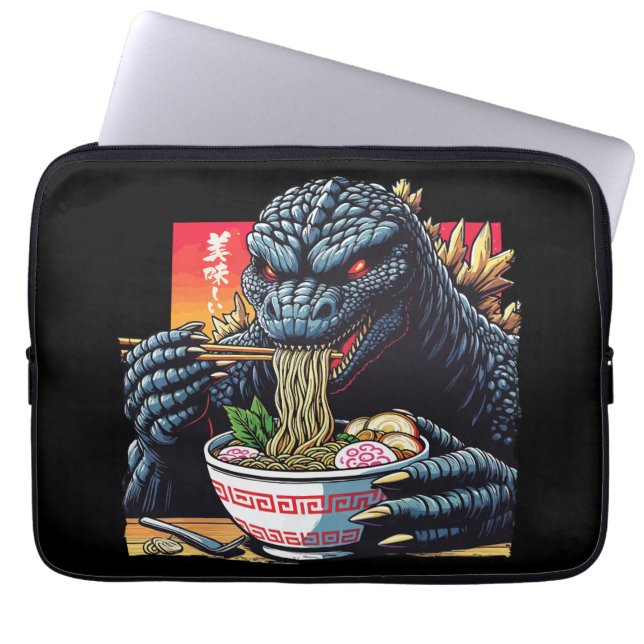 Funda Para Portátil Dragón comiendo ramen  (Frente)