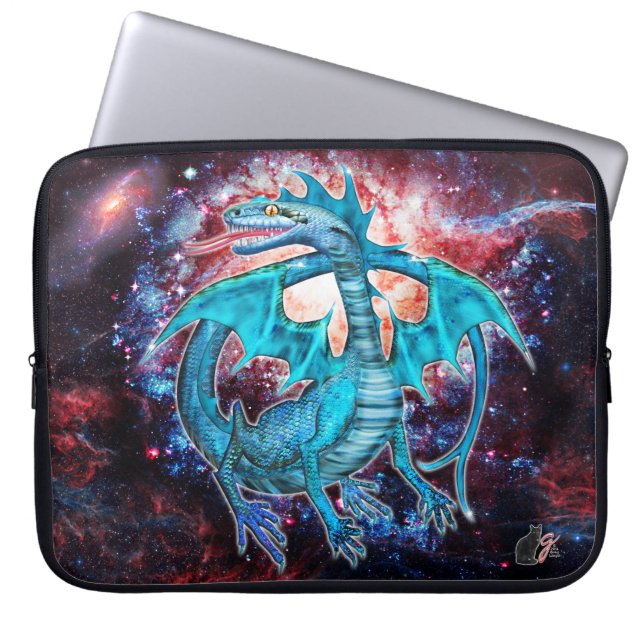 Funda Para Portátil Dragón cosmético turquesa (Frente)