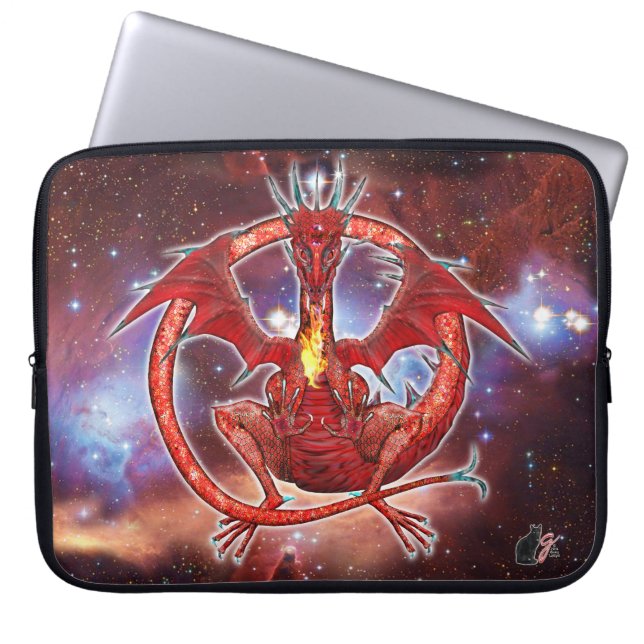 Funda Para Portátil Dragón cósmico piropo (Frente)