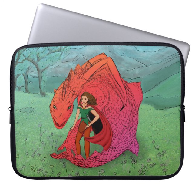 Funda Para Portátil Dragón de bebé rojo (Frente)