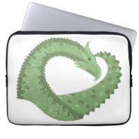 Dragón de corazón verde oliva en blanco