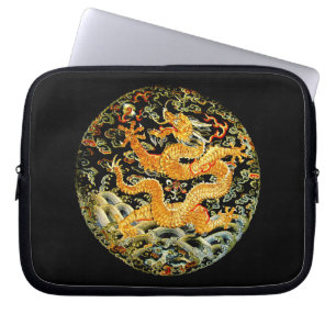 Funda Para Portátil Dragón de oro bordado antigüedad china del zodia