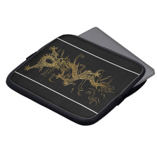 Funda Para Portátil Dragón de oro en manga de portátiles de estilo asi